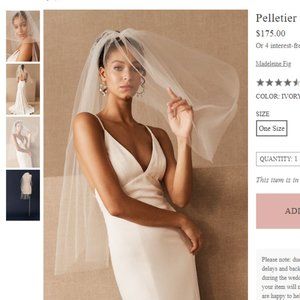 BHLDN Pelletier Fingertip Veil (ivory)
